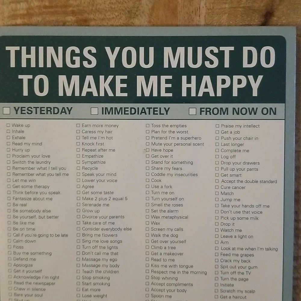 Knock Knock “Things You Must Do To Make Me Happy” Note Pad